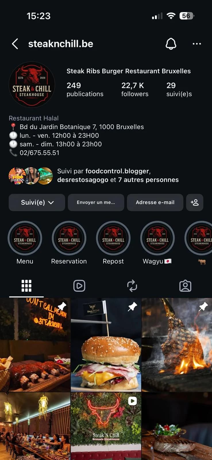 Steak N' Chill Instagram